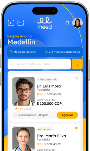 Listado de médicos disponibles en Meed